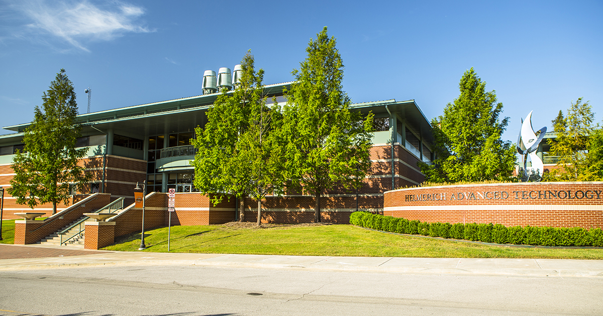 Helmerich Research Center Photo of the exterior of the Helmerich Research Center during the day